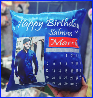 Personalized Birthday Calendar Photo Cushion