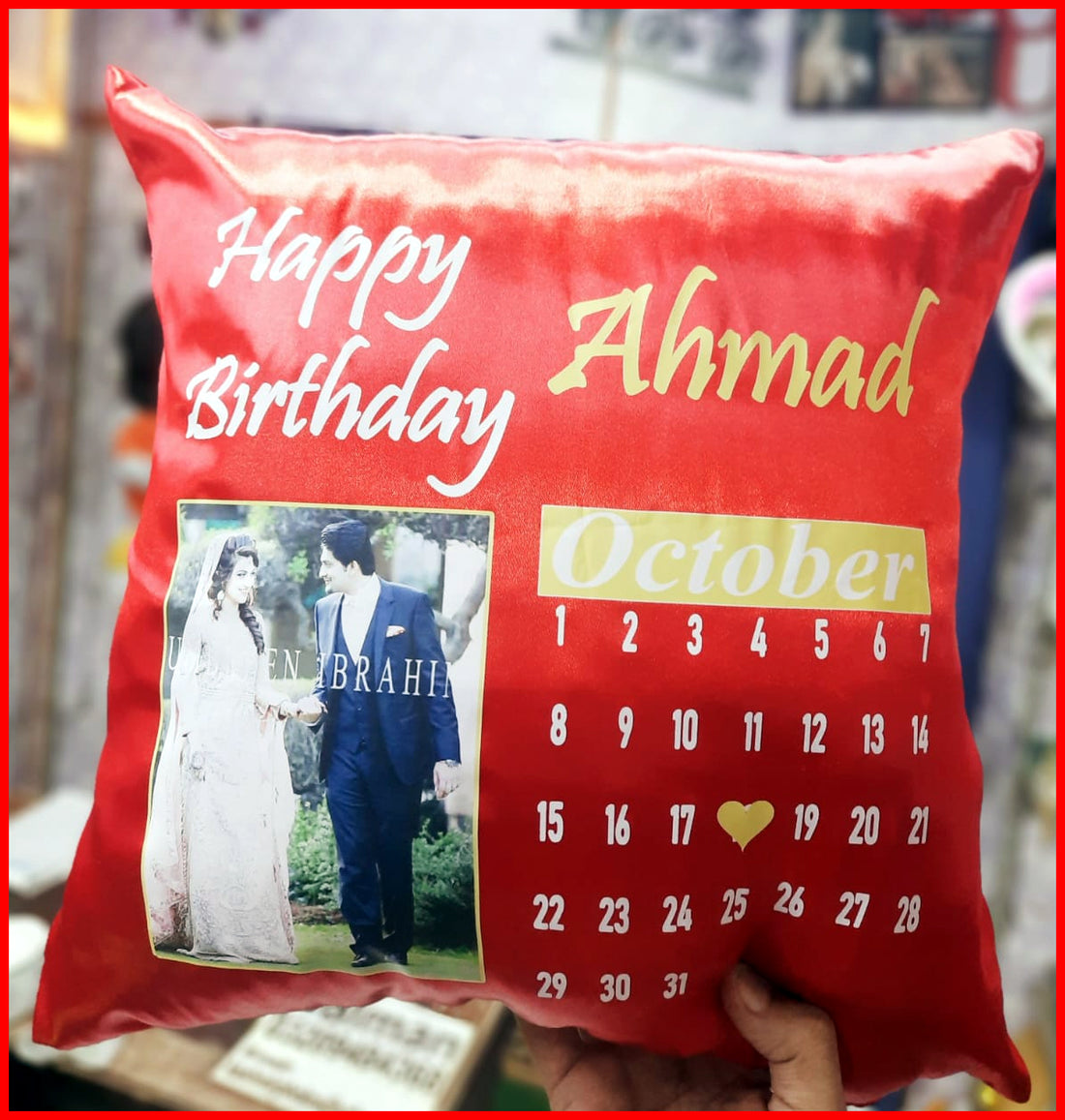 Personalized Birthday Calendar Photo Cushion