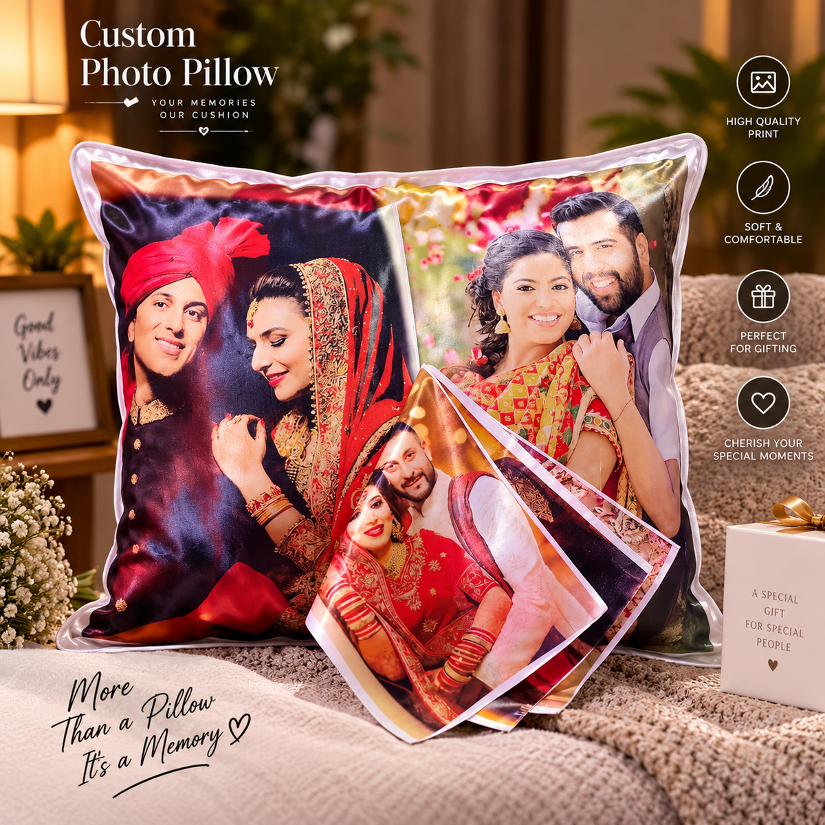 Custom Photo Pillow – Multi Photo Collage