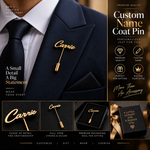 Custom Name Coat Pin – Script Style
